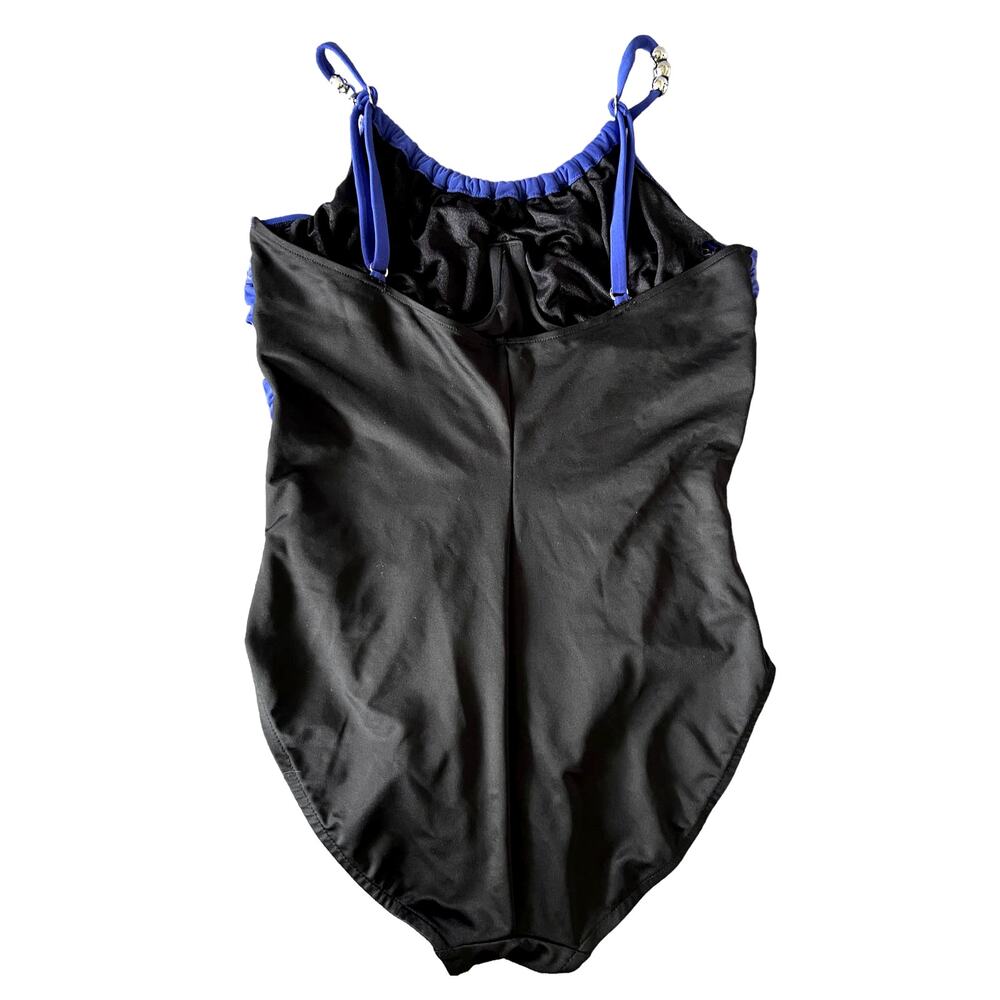 Magicsuit Woman's 12 Soft Drape Lisa Underwire One Piece Swim Suit Black Blue - Picture 4 of 7